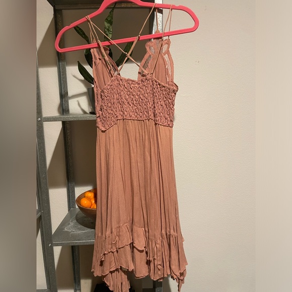 Free People Adela slip mini dress crochet lace light pink - Picture 4 of 5